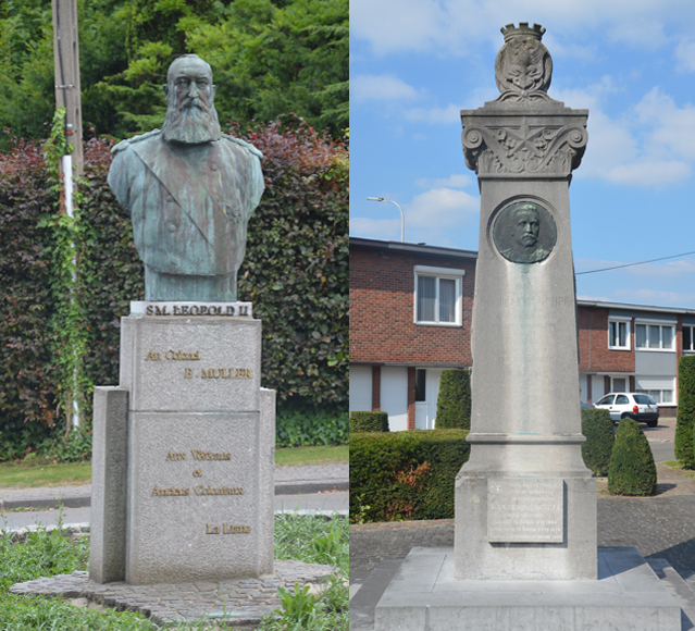 Colonial Monuments Genval (Leopold II) & Deinze (Jules Van Dorpe)